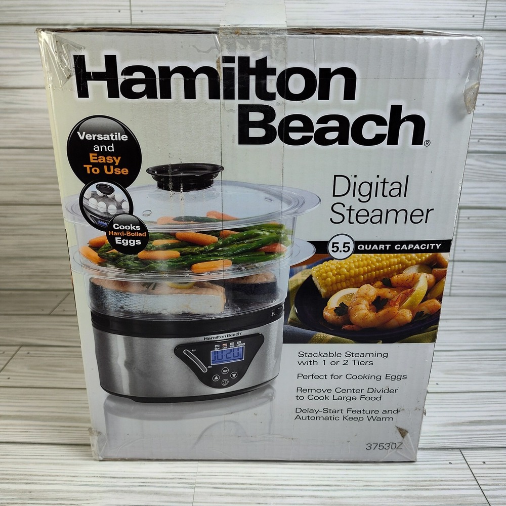 Hamilton Beach Digital Food Steamer 5.5 Quart 2 Tier Stackable Model #37530Z NEW - Picture 5 of 9